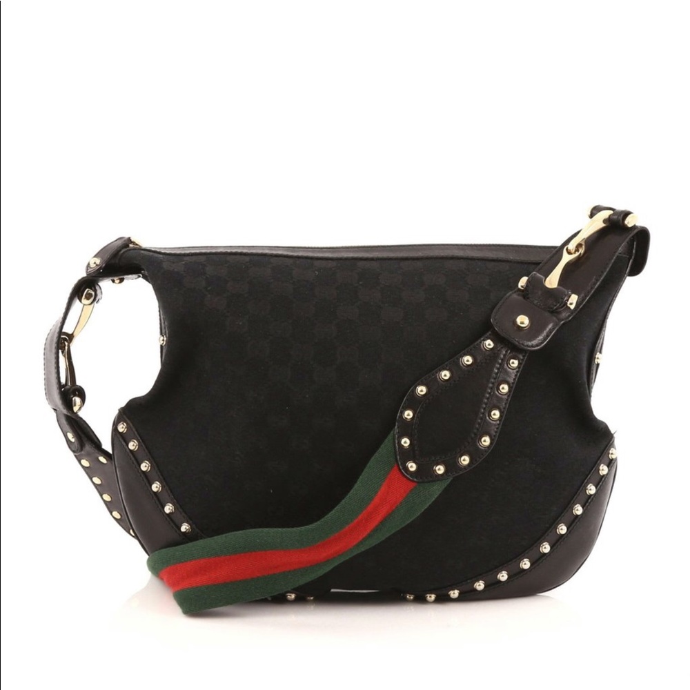 COPY - Gucci Pelham Web Hobo Studded GG Canvas Bag